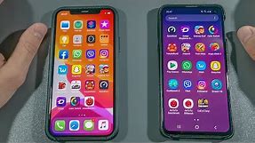 Iphone 11 Pro vs Samsung S10e Comparison Speed Test