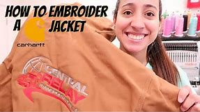 HOW TO EMBROIDER A CARHARTT JACKET! Tips for Embroidering Thick Jackets