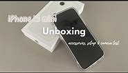 Unboxing iPhone 13 mini (starlight) ☁️✨ | cute setup + accessories + camera test | aesthetic