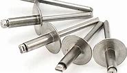 Stainless Steel Pop Rivets 3/16 Diameter (#6) Large Flange Blind Rivets 6-4LF, 3/16" x 1/4" Grip (0.188-0.250) Qty 100