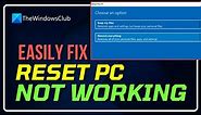 Reset This PC Not Working | Can’t Reset PC on Windows 11/10 [FIXED]