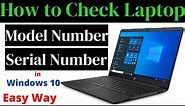 How to Check Laptop Model Number and Serial Number / Product Id in Windows 10 ( No Software )