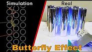 The Butterfly Effect With Cylindrical Mirrors And a Laser