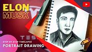 How to Draw ELON MUSK | Drawing ELON MUSK | step by step | #SpaceX | #TESLA guy | Pencil DRAWING