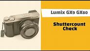 Panasonic Lumix GX80 GX85 GX9 Shuttercount check procedure