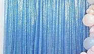 Sequin Backdrop Curtain 10x10 FT Baby Blue Sequin Fabric Backdrop for Photography Shimmer Sequin Backdrop for Parties Light Blue Backdrop Background for Wedding