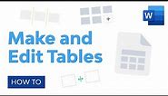 How to Make and Edit Microsoft Word Tables