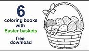 Easter basket with easter eggs - coloring pages to download for free