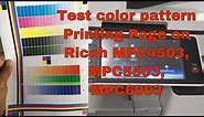 How do I check Test color pattern printing pages on Ricoh mpc4503, mpc5503, mpc6003