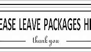 Please Leave Packages Here Sign Metal, (2 Pack) Package Delivery Sign Instructions, 10" x 3.5" Leave Packages Sign for Front Door, Aluminum Outside Signs, Rust free, Fade Resistant,Weatherproof