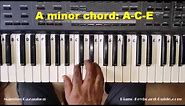 How to Play the A Minor Chord on Piano and Keyboard - Am, Amin Chord