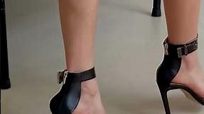 Black Ankle Strap Heels Sandals | #shorts