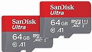 SanDisk 64GB 2-Pack Ultra microSDXC UHS-I Memory Card (2x64GB) with Adapter - SDSQUAB-064G-GN6MT