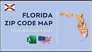 Florida Zip Code Map in Excel - Zip Codes List and Population Map