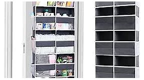 5 Tiers Over The Door Organizer, Extra Large Behind Door Storage, 50 lbs Weight Capacity Hanging Door Organizer of 10 Compartments with Side Pockets for Closet, Nursery Storage and More