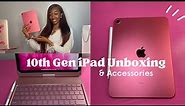  iPad 10th Generation 2022 (Pink) Unboxing + Accessories