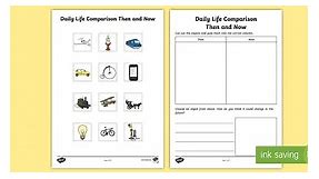 Daily Life Then and Now Worksheet