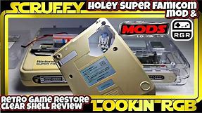 Holey Super Famicom Mod & Retro game restore clear shell review