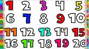 Learn and Color Numbers from 1 - 20 | coloring pages | coloring book for kids