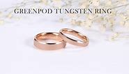 Greenpod Rose Gold Tungsten Ring for Women Men