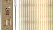 18 Pack Reusable Bamboo Straws, 7.9 Inches Biodegradable Bamboo Fibre Drinking Straws Natural Wooden Color Straws