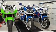Classic sportbikes from Suzuki and Kawasaki, gsxr and zxr