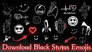 Download black stutas Emojis ll download line art png editing stutas emojis l download black emoji