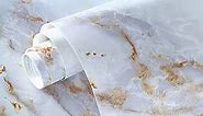 Marble Wallpaper Peel and Stick Marble Contact Paper for Countertops 11.8’’x78.7’’White Marble Peel and Stick Backsplash Wallpaper Granite Self Adhesive Contact Paper for Cabinets Removable