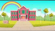 Cartoon - School Building- Free Background Loop