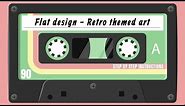 How To Create A Flat Design Cassette Tape | Step-By-Step Illustrator Tutorial 2019