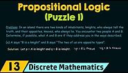 Propositional Logic − Puzzle 1