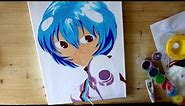 Rei Ayanami - Acrylic Painting [Speed art]