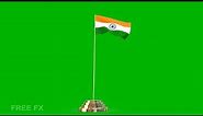 india flag 3D animation green screen video, happy independence day, free footage