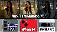 S23 vs iPhone 14 vs Pixel 7 Pro - Unbiased Camera Test!