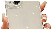 LIFCIUSO Compatible with iPhone 13 Case 6.1 inch, Cute Neon Bling Glitter Luxury Slim Shockproof Silicone Sparkly Phone Case for Women Girls Protection Cover (White)
