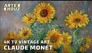 Famous Claude Monet - Bouquet of Sunflowers | Vintage Floral 1 hour 4K TV Screensaver without music