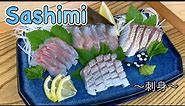 SASHIMI Platter with 4 types of Sashimi and 3 sauces 〜刺身〜 | easy Japanese home cooking recipe