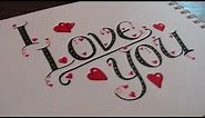 write cursive fancy letters - how to write I love you