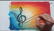 Music note painting tutorial / music painting ideas/easy music painting on paper