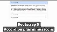 Bootstrap Accordion Icon Change (Plus Minus icons)