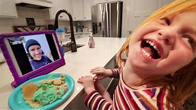 Adley Learns how to CALL ME!! Funny Family facetime and crazy travel routine (kids make pancake art)