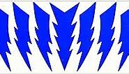 LiteMark Reflective Electric Blue 4 Inch Lightning Bolt Decals | Helmet Bicycle Hard Hat Electrical Tool Box | Pack of 9