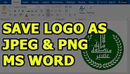 How to Save a Logo Created in Ms Word as JPEG & PNG