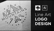 How To Design A Line Art Logo | Adobe Illustrator Tutorial