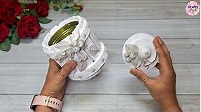 Very beautiful craft idea using waste tin can | DIY storage | tin can craft idea | Crafty hands