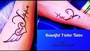 Make Beautiful 2 Y letter Tattoo by black marker