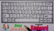 Easy computer keyboard drawing step by step/How to draw keyboard