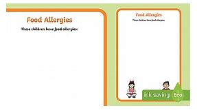 Pupil Food Allergies Information Poster