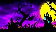 4K, Cartoon Halloween Background Animation, Royalty Free. UHD.