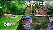 Building TINY WARM HOUSE with FISH POND in my Backyard | In 100 DAYS